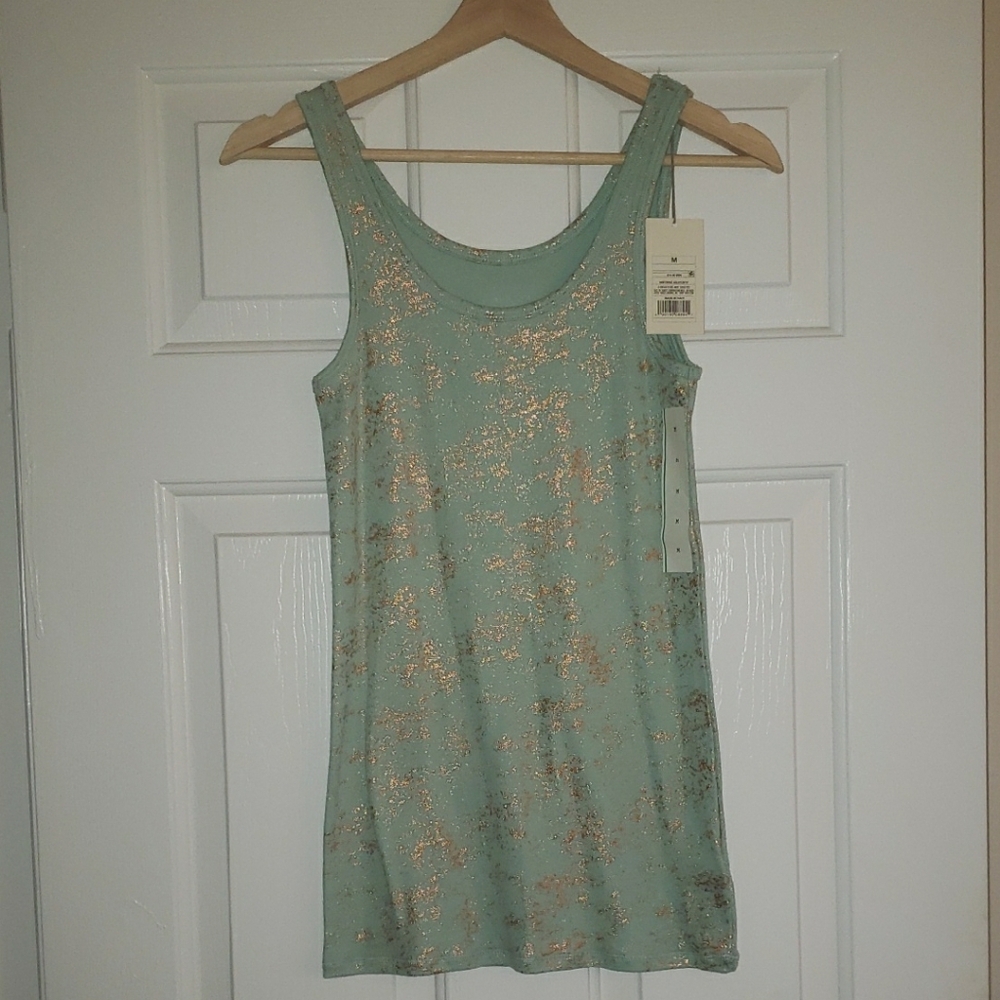 A New Day- Mint Green/Rose Gold Tank Top Size Medium